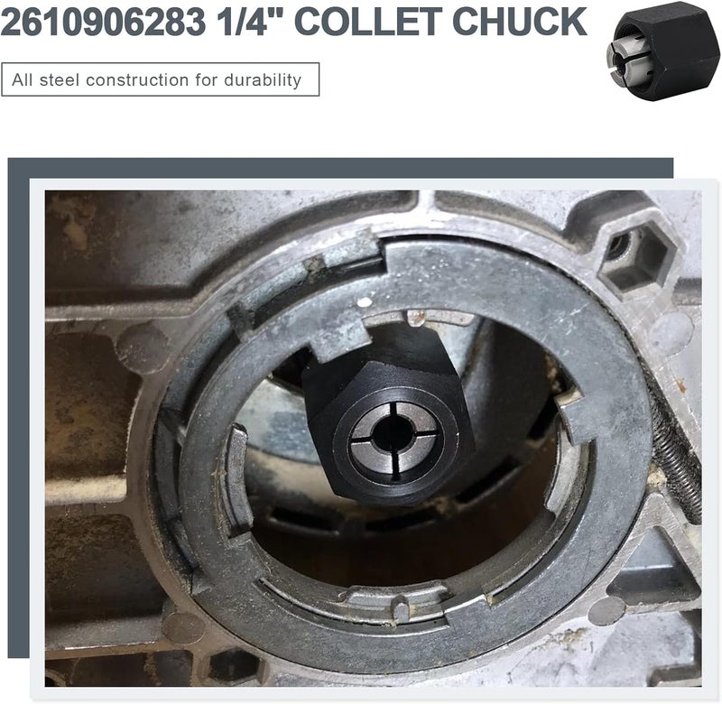 Thaekuns 2pcs 2610906283 1/4" Router Collet for Bosch 1613,1617, 1618,1619 Series Routers - Image 4